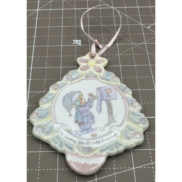Precious Moments Porcelain Ornament I'm Sending You A White Christmas - Picture 1 of 2